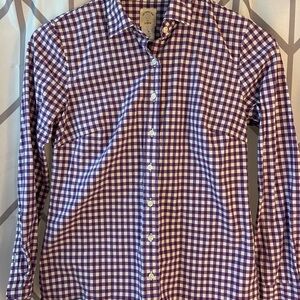 J. Crew Women’s “The Perfect Shirt” Purple and White Gingham Shirt
